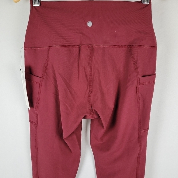 Yogalicious Lux Leggings Hi-Rise Ankle Length Stretch Legging Burnt Raspberry M - Picture 7 of 11